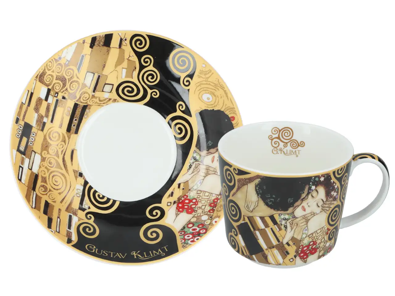 Filiżanka ze spodkiem - Klimt Pocałunek